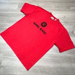 Karl Kani Graphic T-Shirt Size‎ XXL Embroidered Logo Hip Hop Streetwear Red
